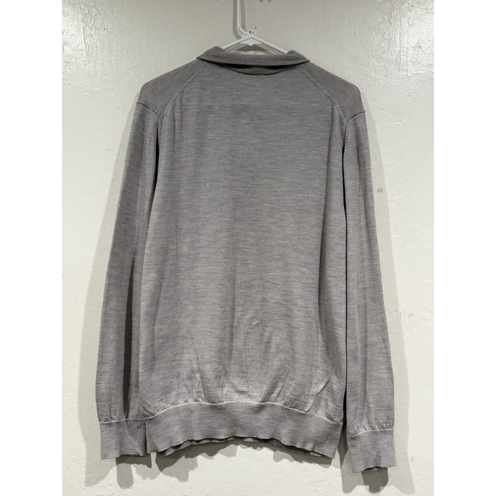 Charles Tyrwhitt Mens Large Gray Extra Fine Merino Wool Quarter Zip Sweater Knit - Picture 3 of 7